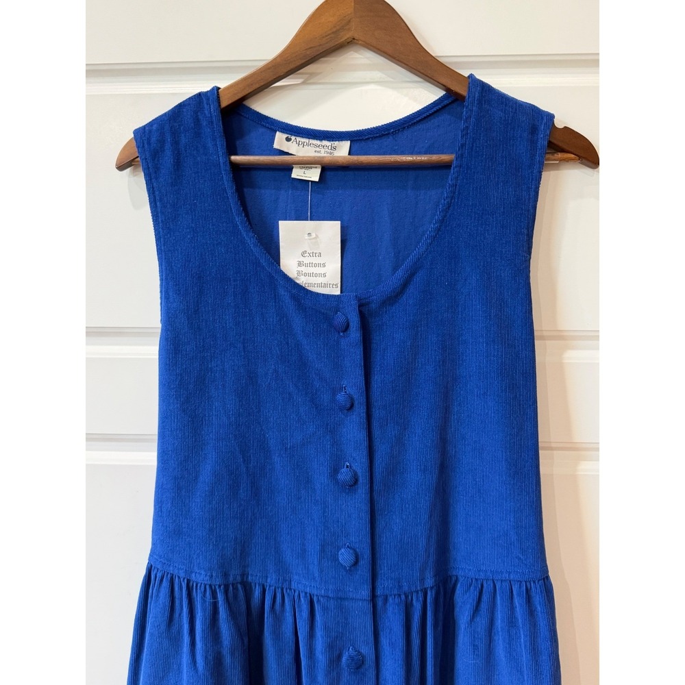 Appleseed's Royal Blue Corduroy Button Front Maxi Dress Large Cottagecore - Picture 3 of 11